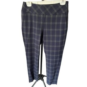 Cabi Womens Pants Size 4 Navy Grey Plaid Business Casual Back Pockets Modern